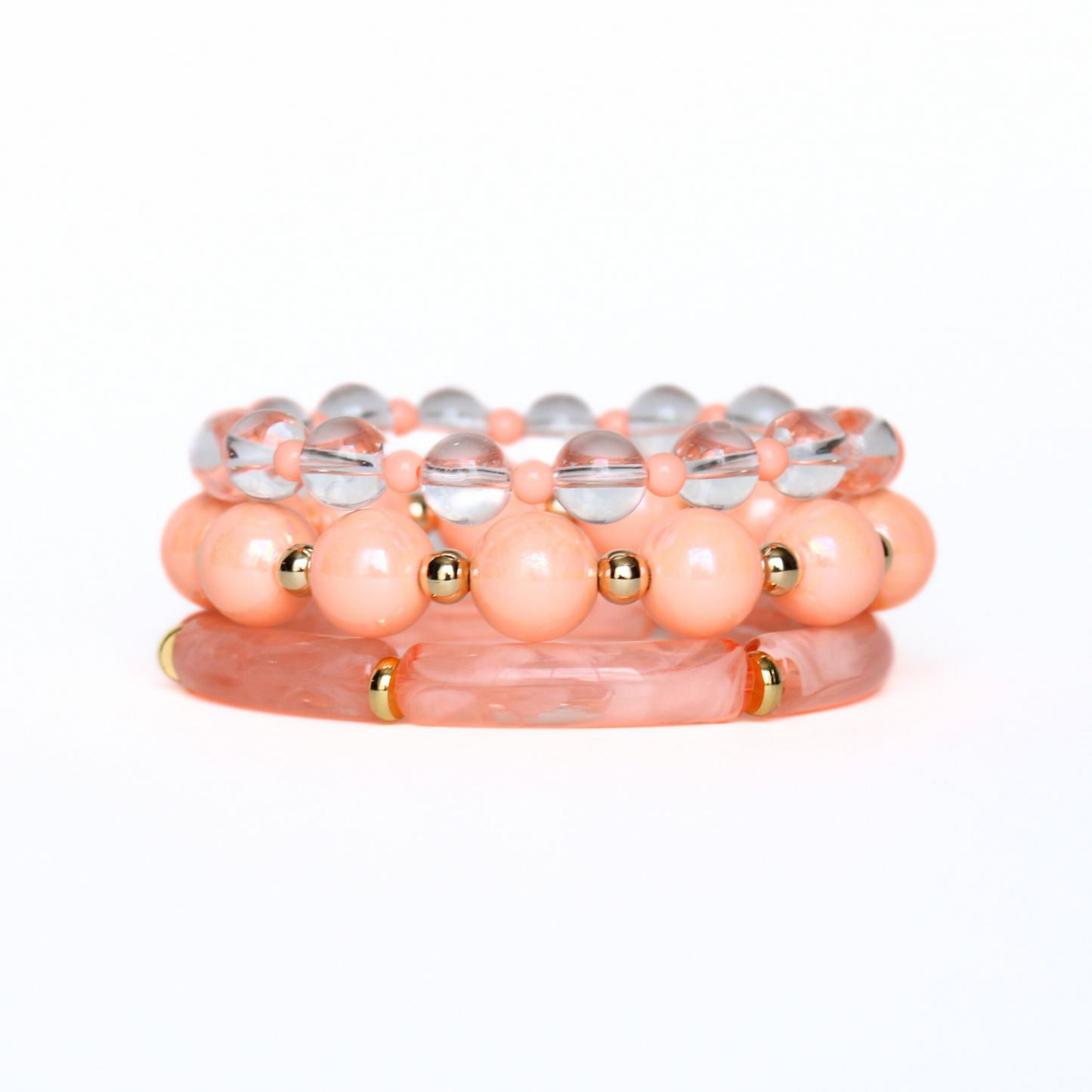 Chunky Peach Iridescent Bracelet