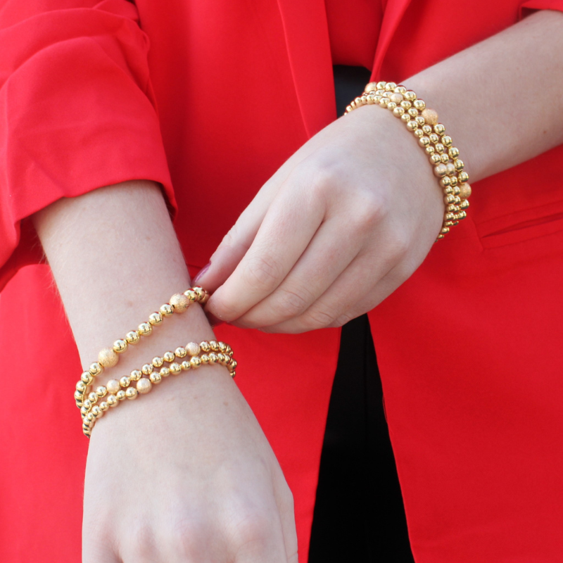 Elegant gold filled beaded bracelet set