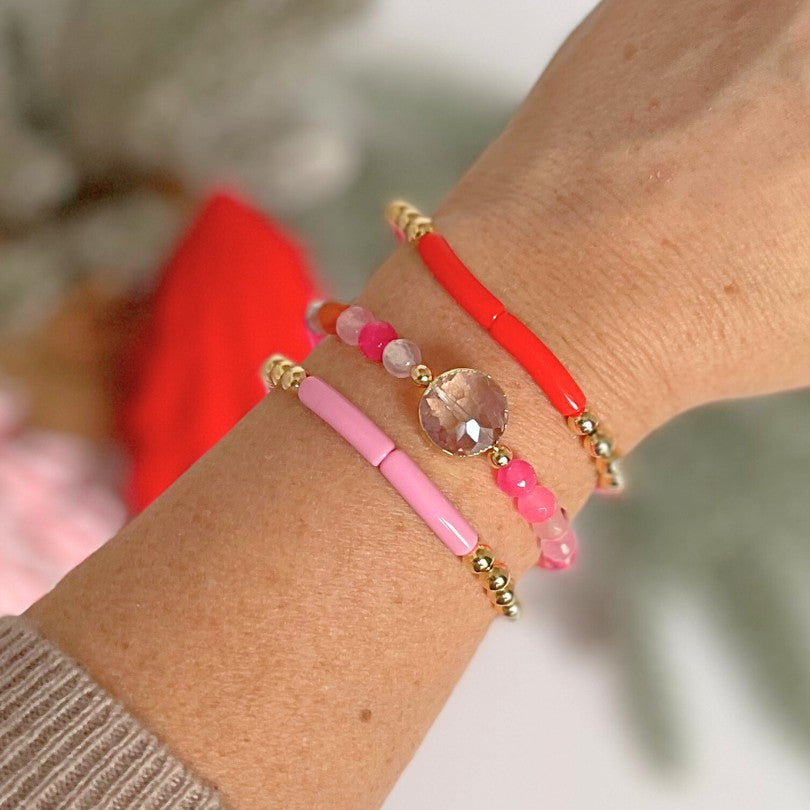 Candy Cane Bracelet Stack