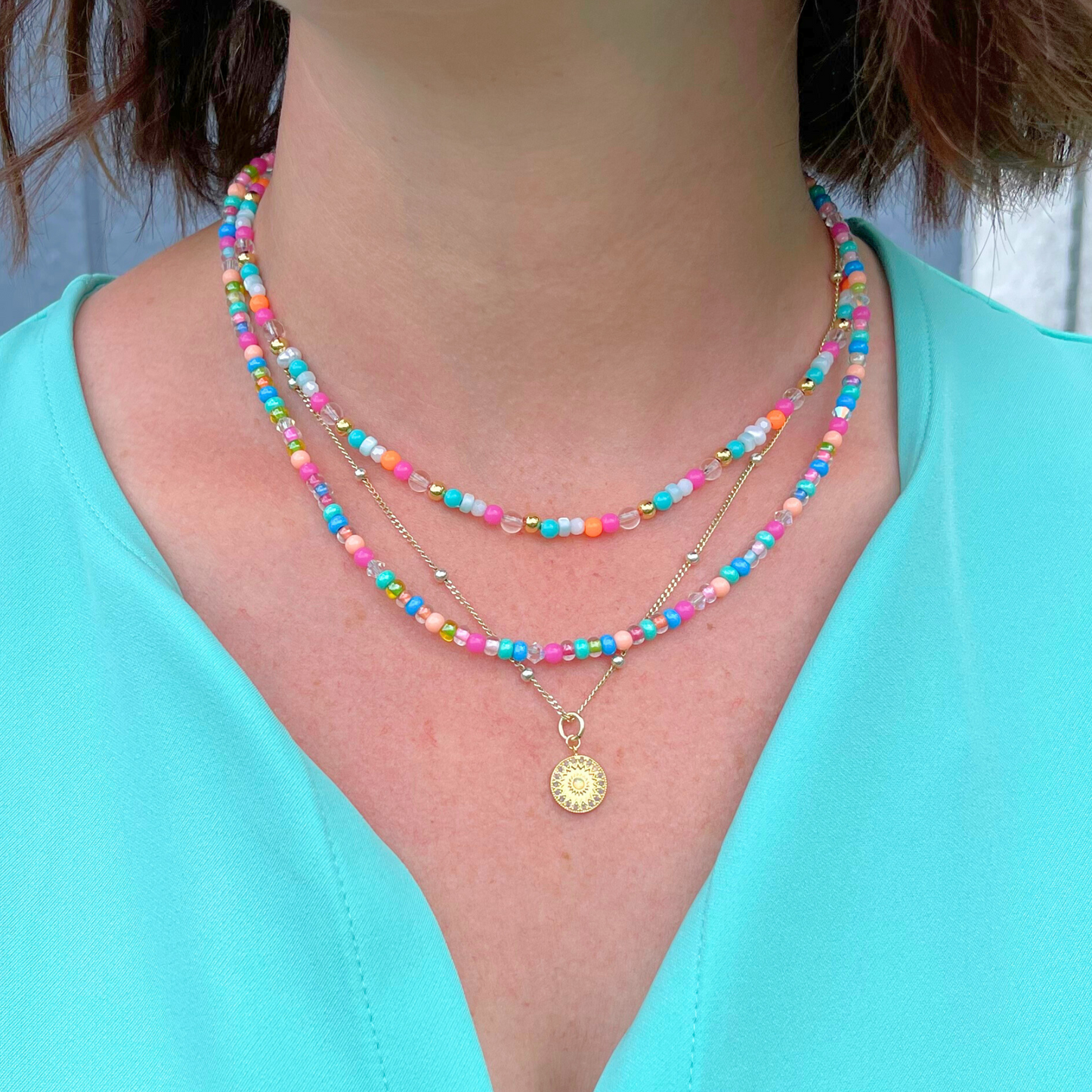 Sprinkle Beaded 4mm Necklace