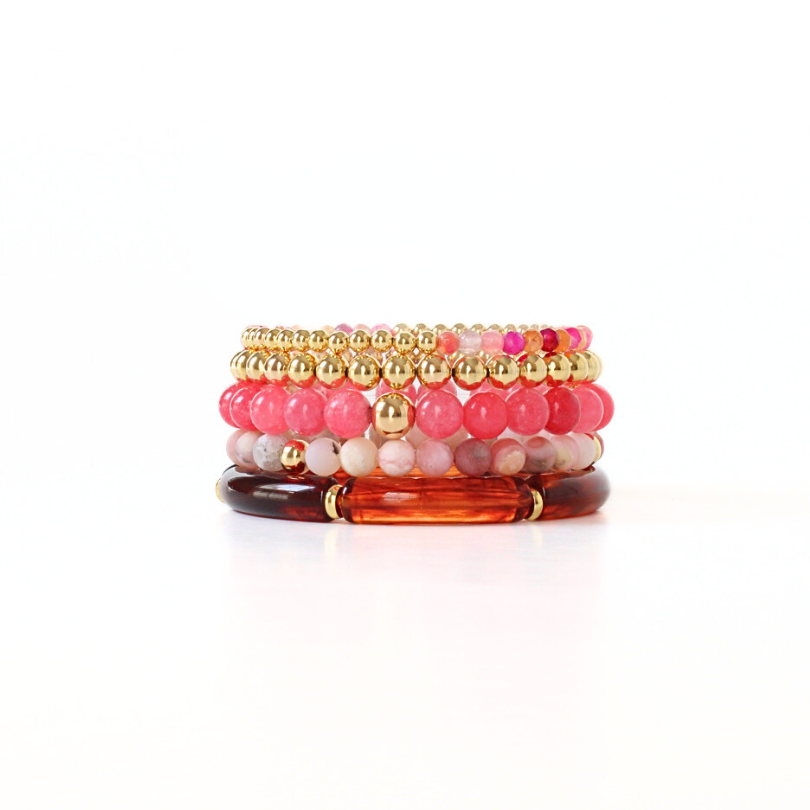 Pink Opal Beaded Bracelet