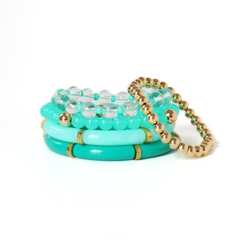 Sea Green Acrylic Stretch Bangle
