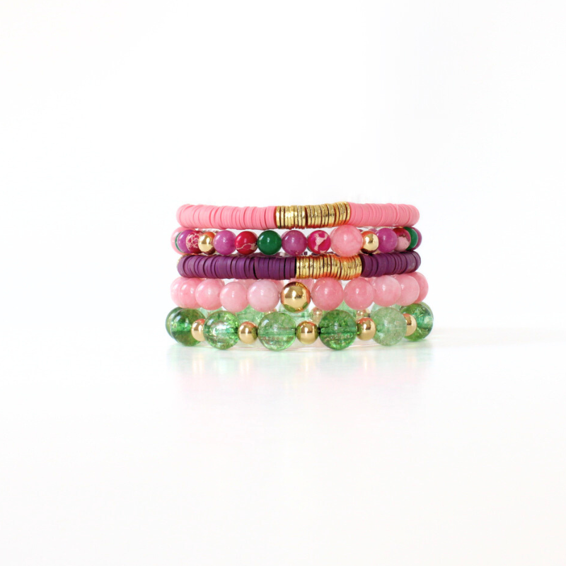 Multicolored Jade Gemstone Bracelet