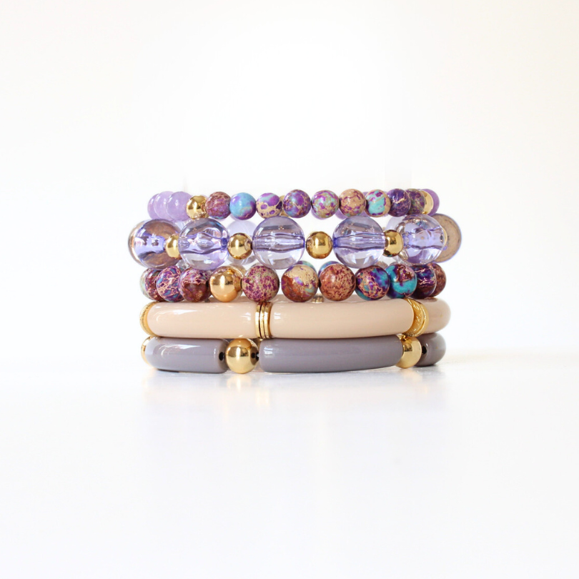 Gray Acrylic Bangle Bracelet
