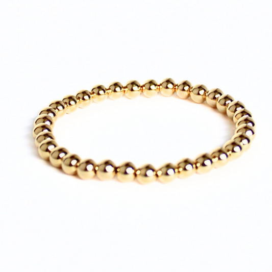 18k gold-filled round beaded bracelet.