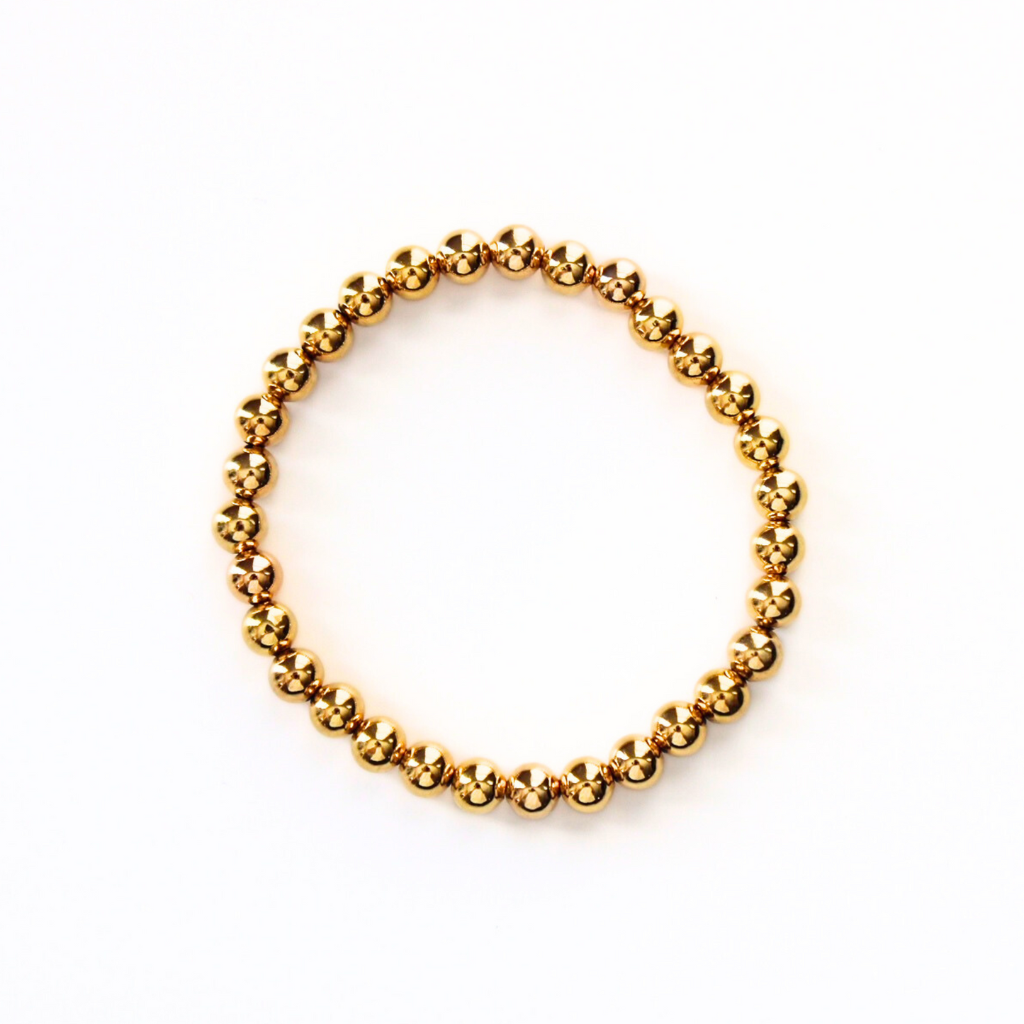 6mm 18k Gold-Filled Beaded Bracelet