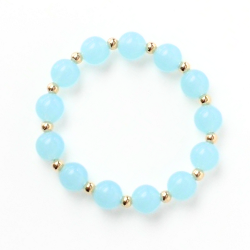 Chunky 12mm light blue acrylic beaded bangle bracelet