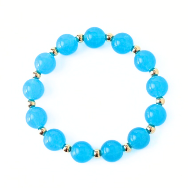 12mm chunky acrylic beaded bracelet with 5mm gold-filled beads
