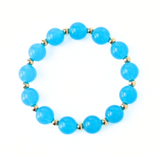 12mm chunky acrylic beaded bracelet with 5mm gold-filled beads