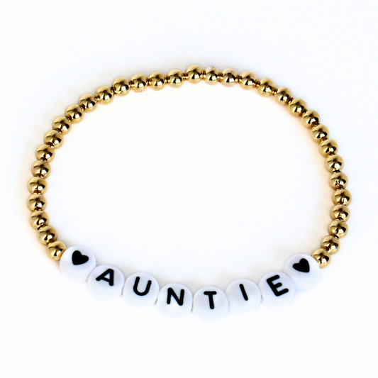 Personalized gold beaded bracelet