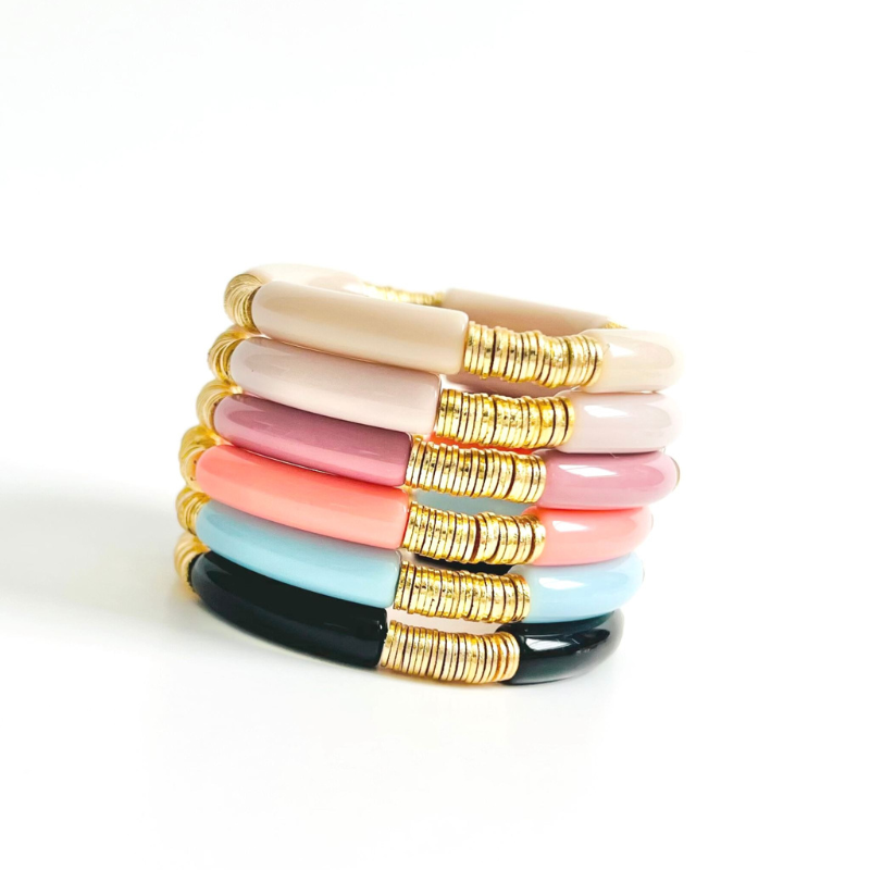 Modern chunky acrylic tube bangle
