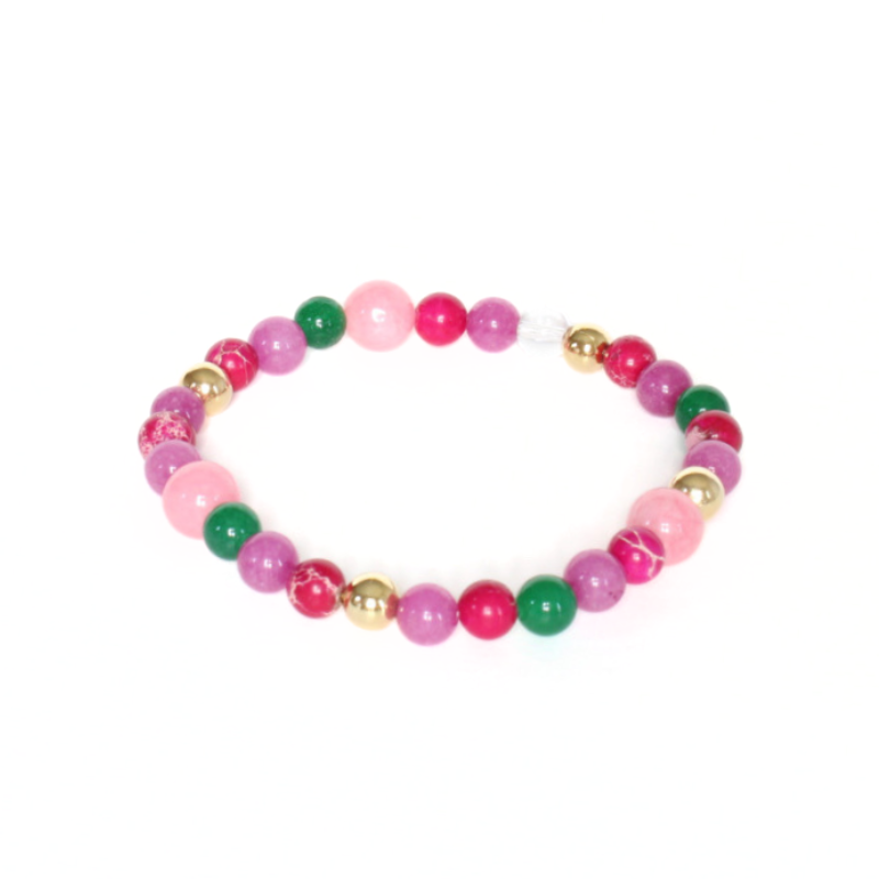 multi-colored jaded gemstone beaded bracelet