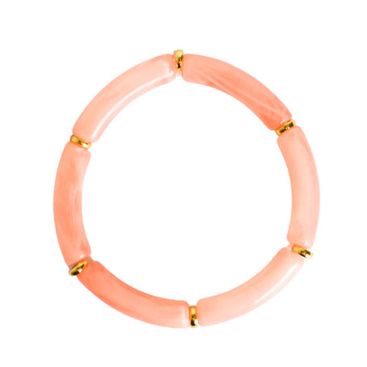 Peach marble acrylic bangle bracelet