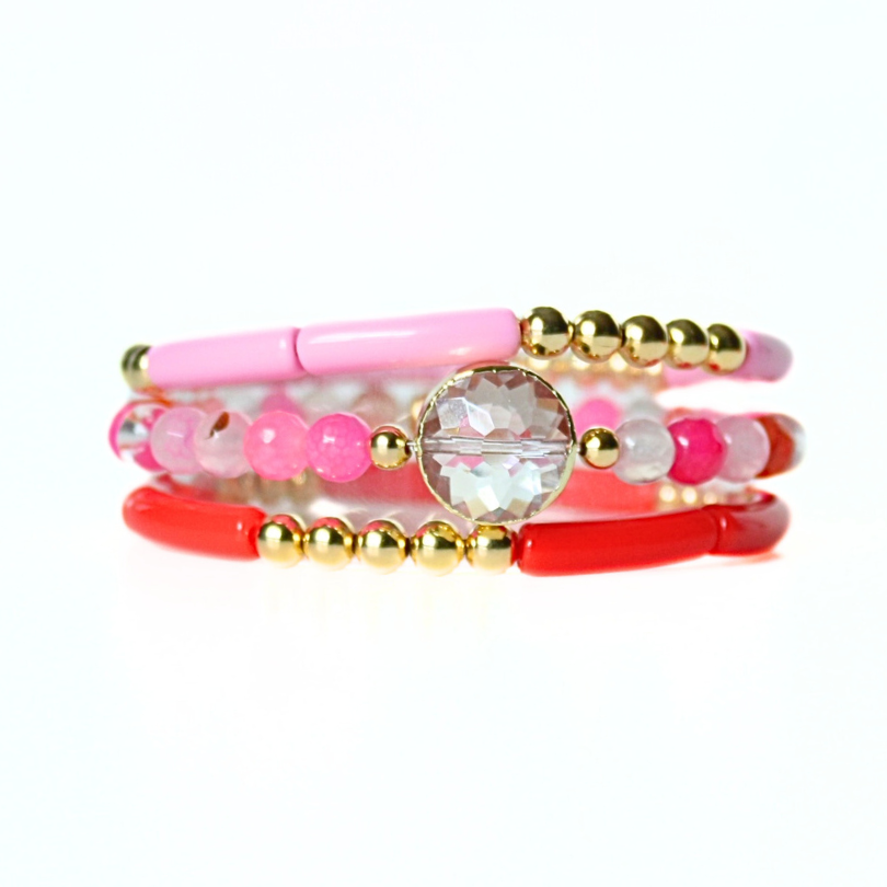 Candy Cane Bracelet Stack