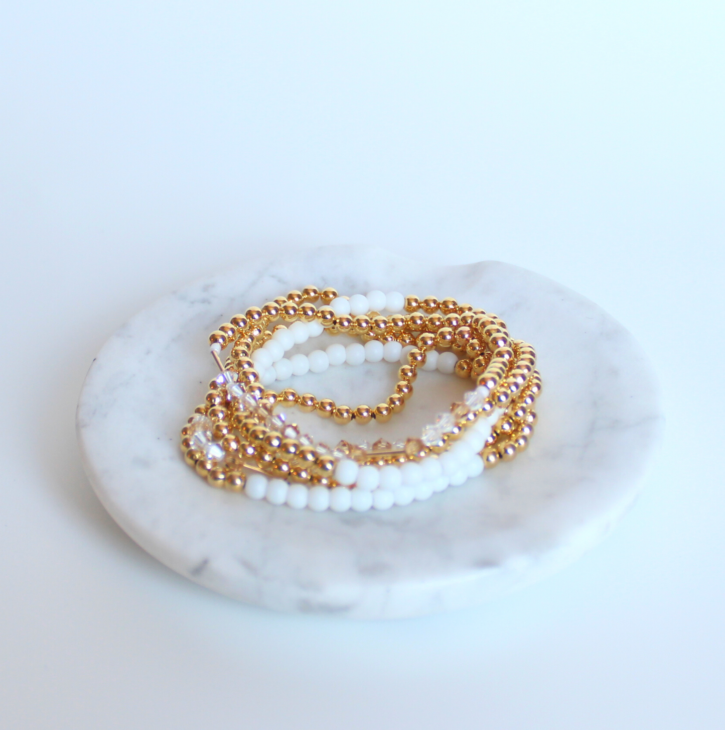 18k Gold-Filled Beaded Friendship Bracelet Set