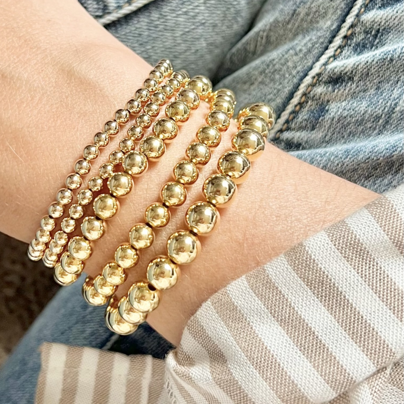 18k Gold-Filled Beaded Bracelet 4mm