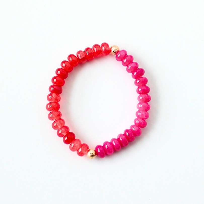 Pink and Red Duo Gemstone Bracelet