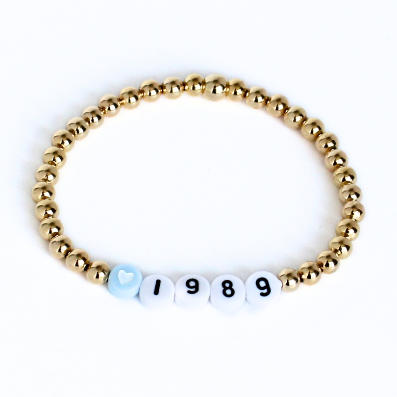 Taylor Swift friendship bracelet with song title 1989