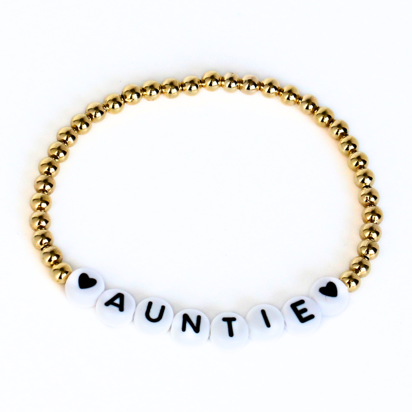 Personalized gold beaded bracelet 
