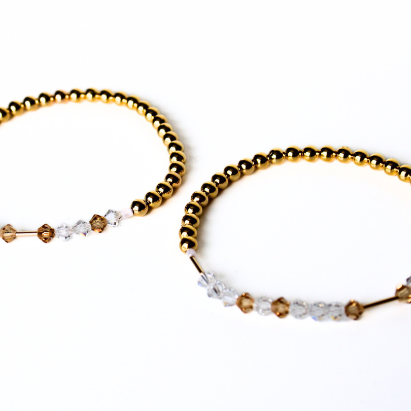 2 gold filled beaded morse code friendship bracelets.  2 bracelets to share; one for you and one for your bestie