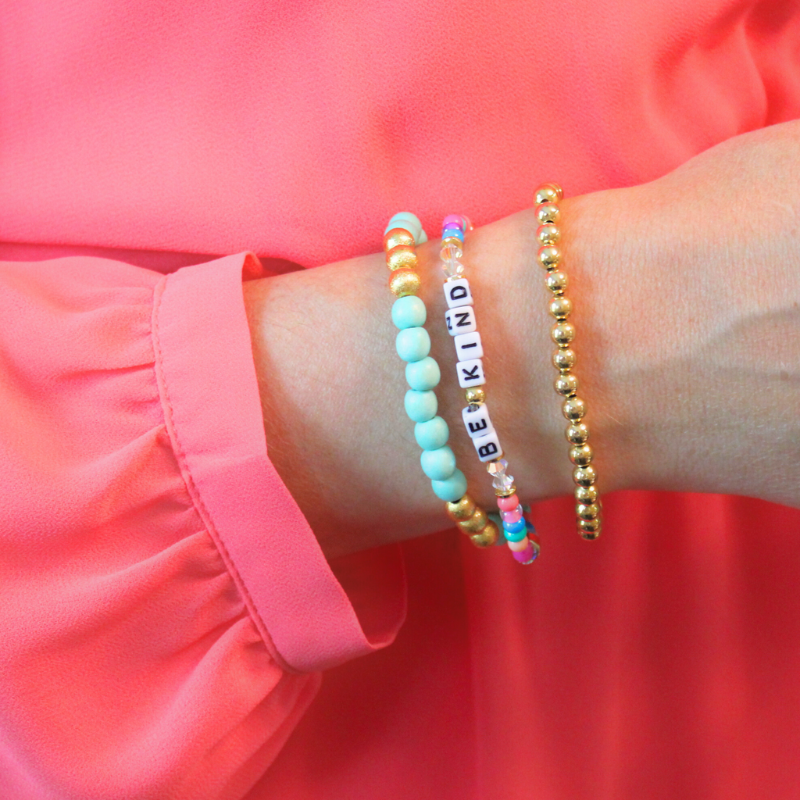Gold Rainbow Word Bracelet Elliot Lane LLC