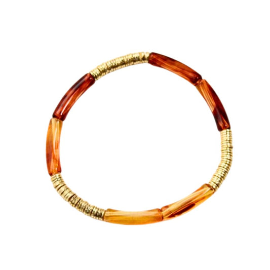 Skinny two-toned acrylic beaded bangle bracelet