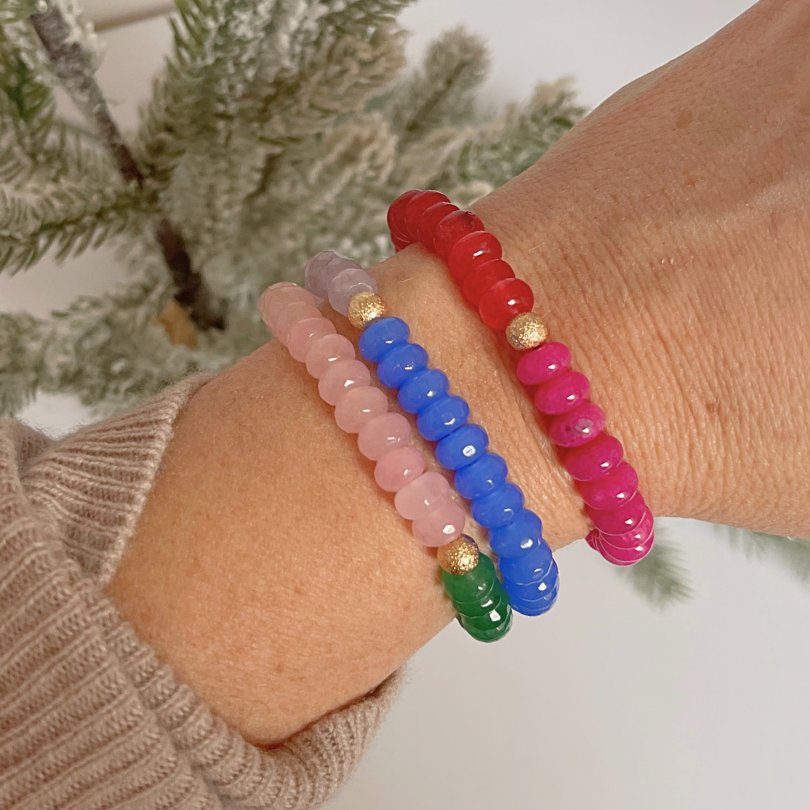 Pink and Red Duo Gemstone Bracelet